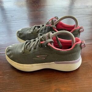 Skechers GO Run 400 V2 Basic Edge Sneakers Girls 1.5 Gray Logo Low Top Lace‎ Up